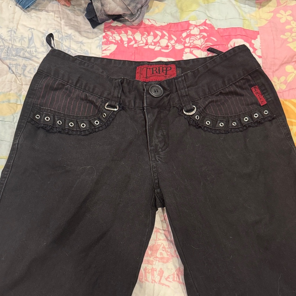 Tripp NYC Women's Black Jeans with Red Accents